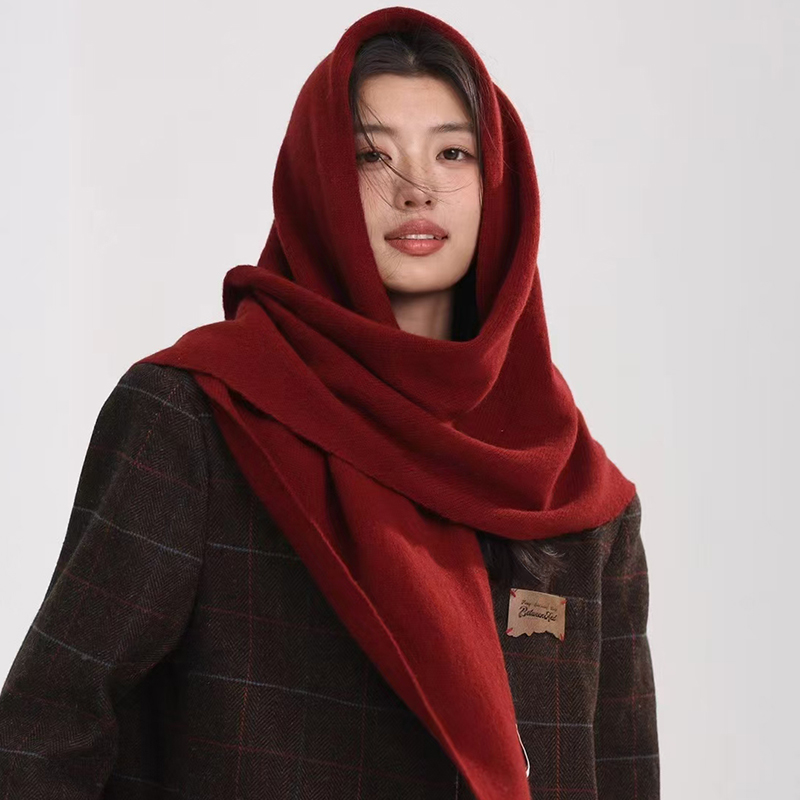 100羊毛三角巾时尚韩范披肩女秋冬季网红青年百搭气质优雅2024新