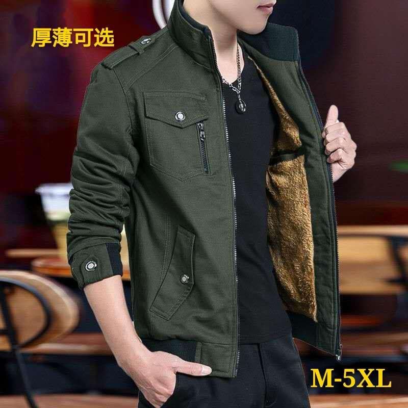 美式痞帅外套男加绒加厚春秋冬工装夹克2025新款休闲上衣百搭潮流