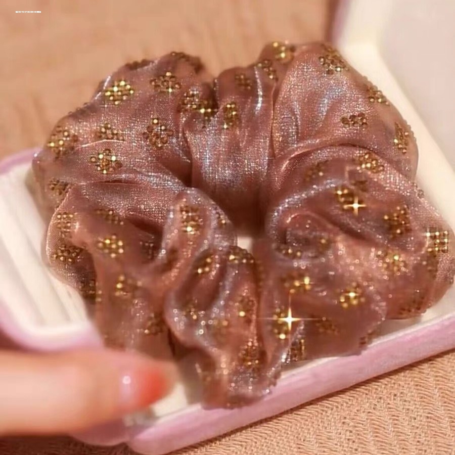 烫网纱发圈新款皮筋小众扎发时尚耐用少女简约质感设计弹性好