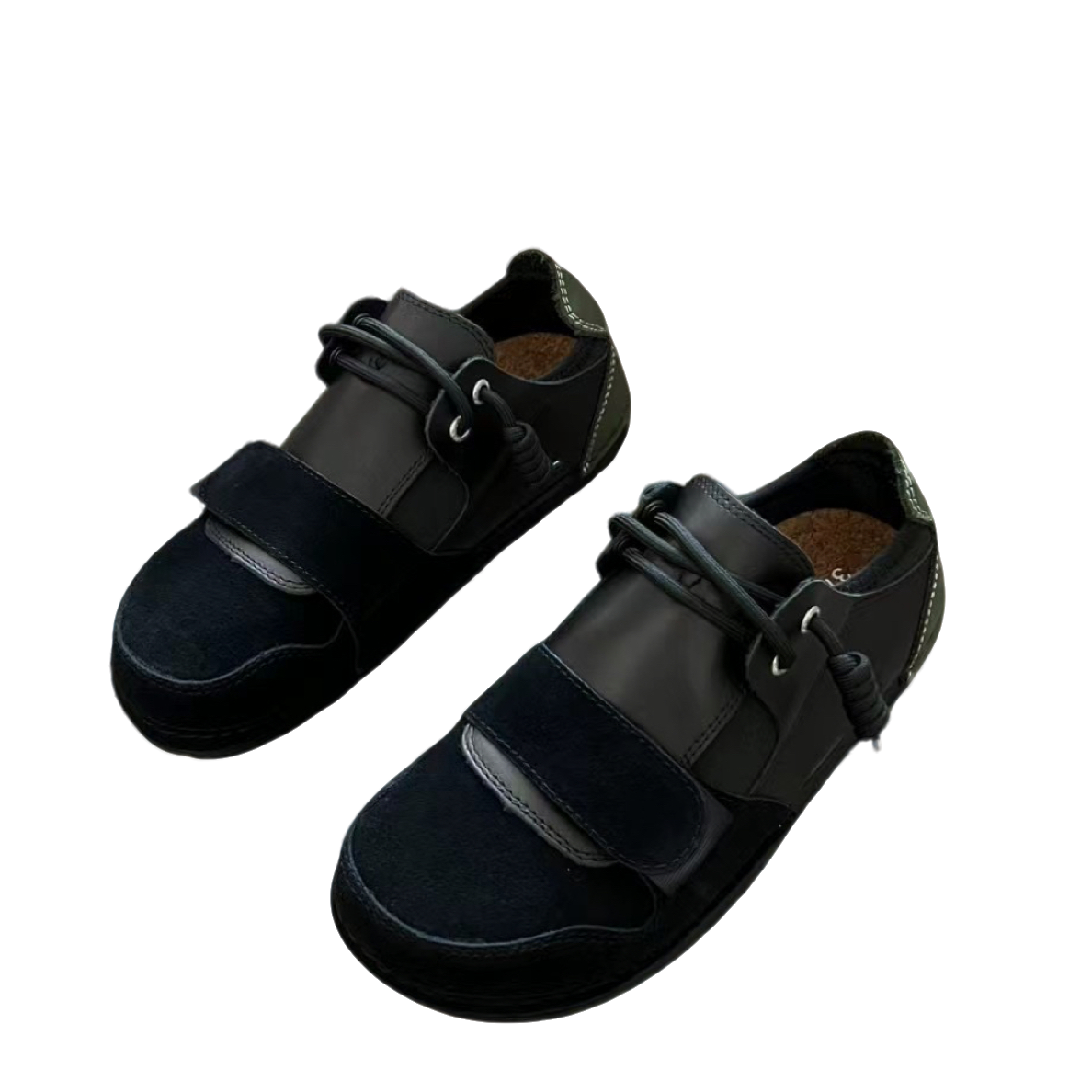 女款帆布鞋百搭黑色平底。丑萌鞋。纯手工。压缩木质鞋垫