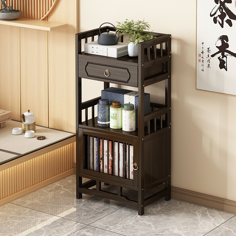 茶水柜移动新中式茶叶架置物架茶柜茶室摆件展示柜茶具茶杯收纳架
