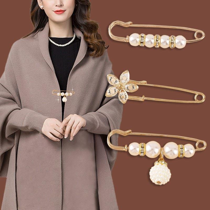 合金胸针 防走光大号披肩扣开衫大扣针女款羊绒大衣扣子别针毛线