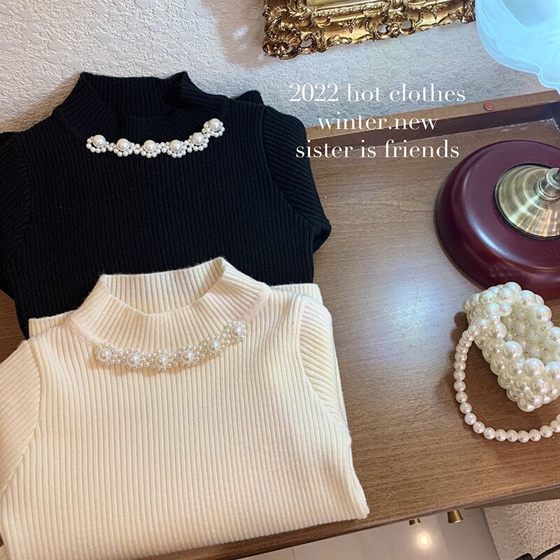 女童2025新款秋季打底衫高领洋气毛衣女针织内搭春秋女童新款秋装