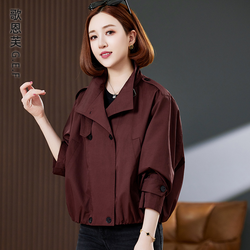 安可拉红外套女春秋款2025年新款小个子洋气妈妈休闲短款早秋风衣