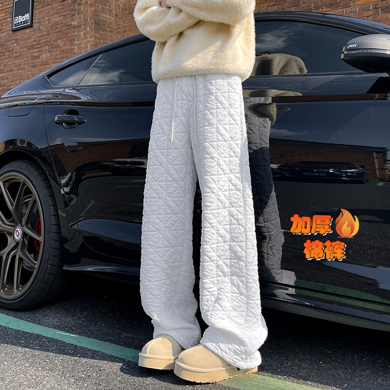 真维斯东北抗寒棉裤男女冬季加厚保暖滑雪裤子菱格压线夹棉休闲裤