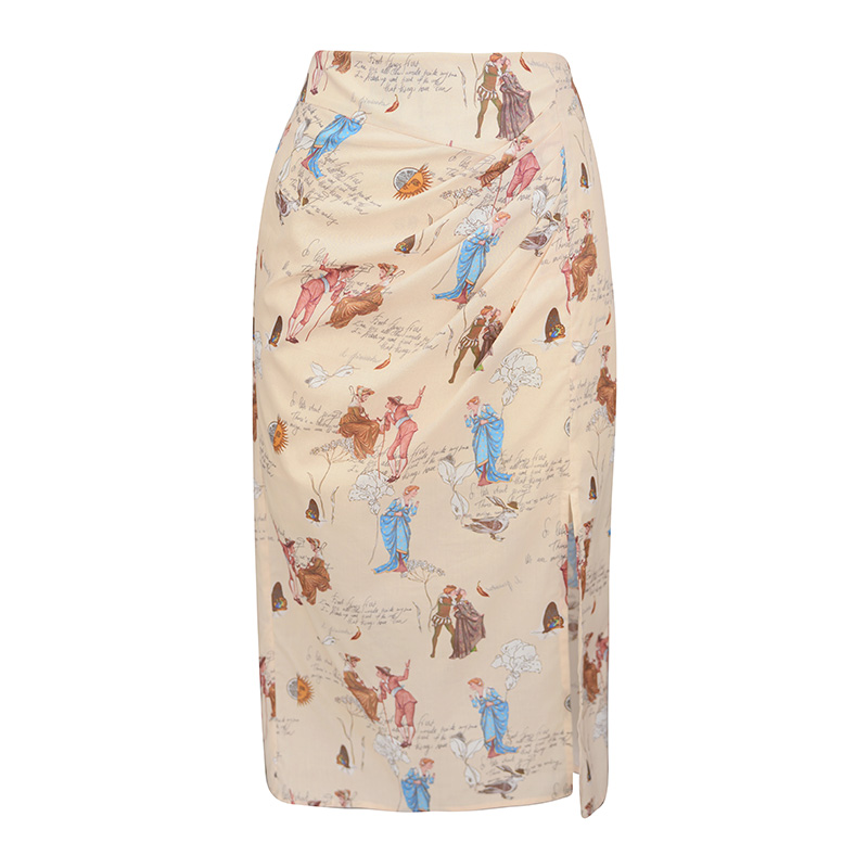 JUNGLE ME《舞夜巴黎》复古法式气质显瘦女士长款修身中长款中长裙