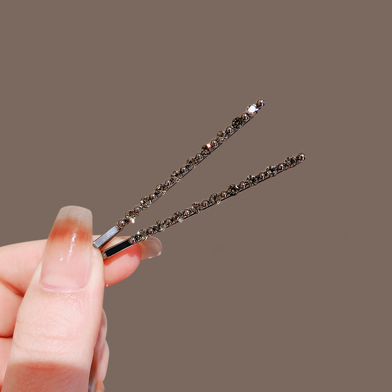 2024年日韩新款发夹女水钻前额碎发夹侧边刘海夹一字夹发卡发饰