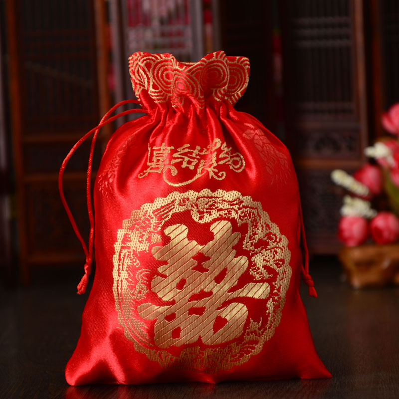 结婚喜糖袋子创意喜糖盒锦缎糖果袋中国风手提糖袋婚庆用品回礼袋