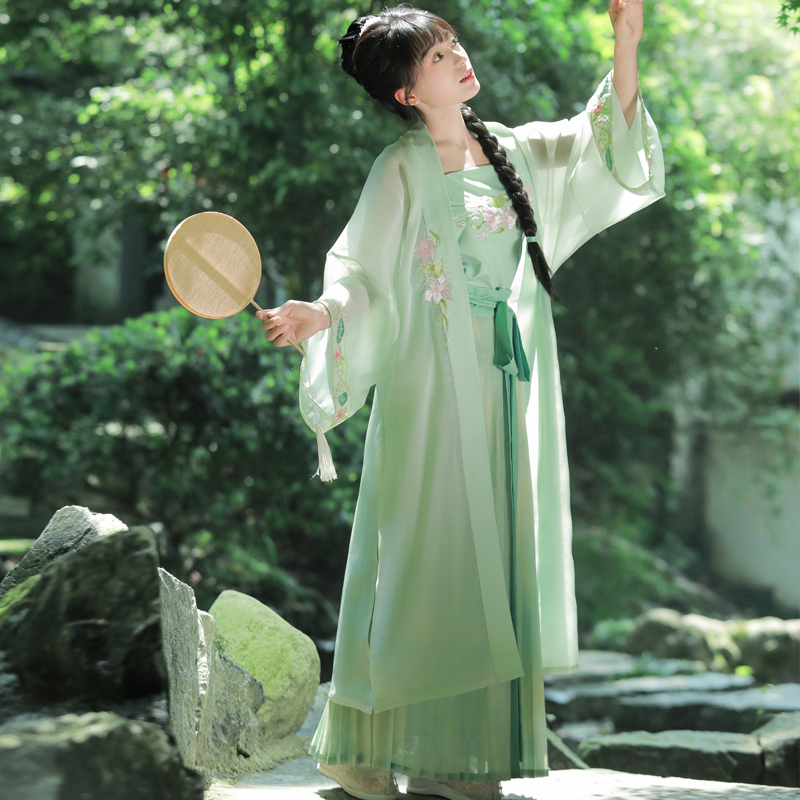 原创【靑楸】古风汉服女夏季薄款仙气套装优质面料舒适透气国风宋制