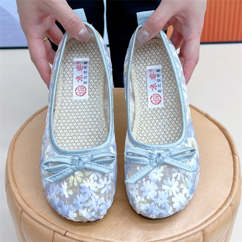 夏季新款老北京布鞋时尚休闲女单鞋软底舒适轻便浅口一脚蹬懒人鞋