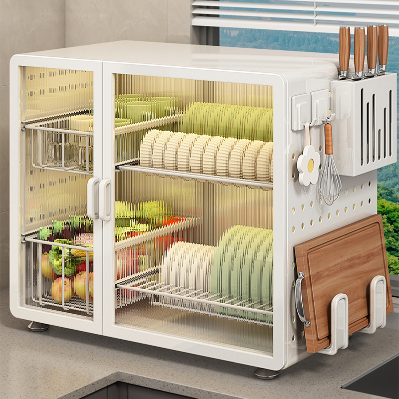 沥水碗柜厨房台面多功能置物架刀架放碗筷盘餐具收纳盒碗碟收纳架
