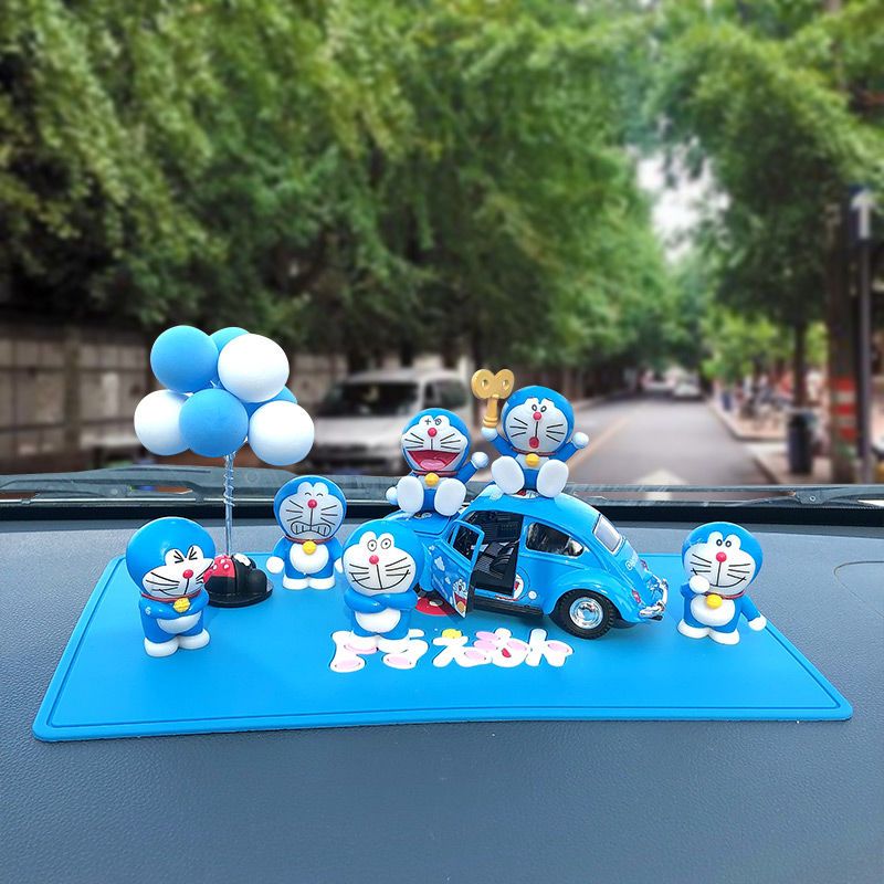 蓝胖子汽车摆件哆啦a梦车载装饰2022新款女生中控台手办模型高级