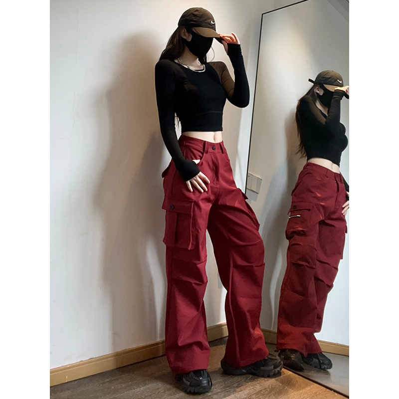 秋季厚款2025夏季高腰工装裤瘦版阔腿裤显瘦时尚裤子新款女裤子