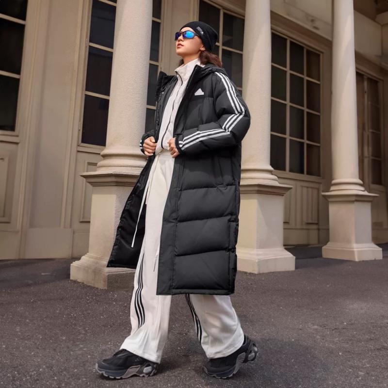 adidas/阿迪达斯男女冬季600蓬保暖防风长款连帽鸭绒羽绒服JM9122