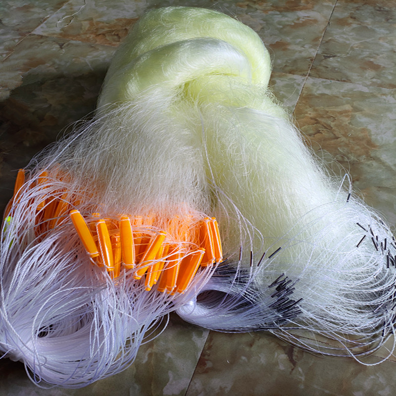 黄丝网3-10米高鳊鳙鲤大鱼专用渔网三层粘网深水水库沉网鱼网渔具