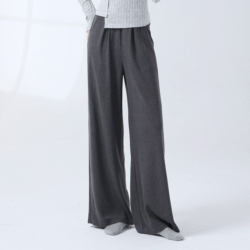 糯米裤  高腰垂感直筒显瘦保暖慵懒阔腿裤23160