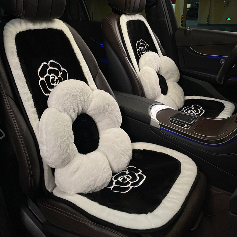 汽车坐垫冬季毛绒冬天网红车内座椅通用车用座垫女士加热保暖垫子
