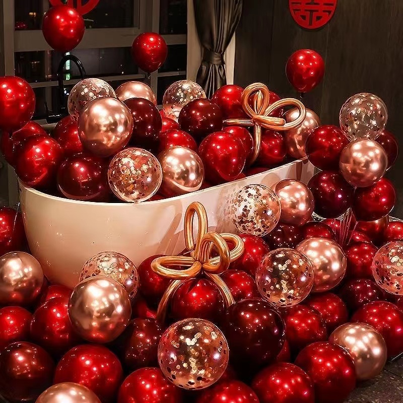 网红结婚气球双层订婚女方婚礼浪漫房间卧室婚庆场景婚房装饰用品