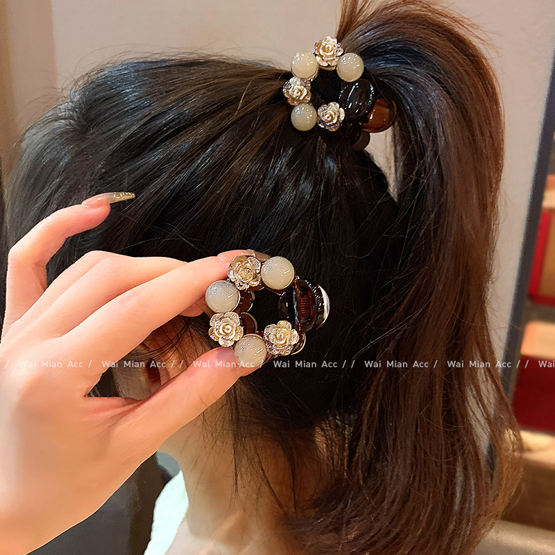 2025高级感玫瑰花抓夹女气质时尚马尾固定夹新款半抓发夹百搭头饰