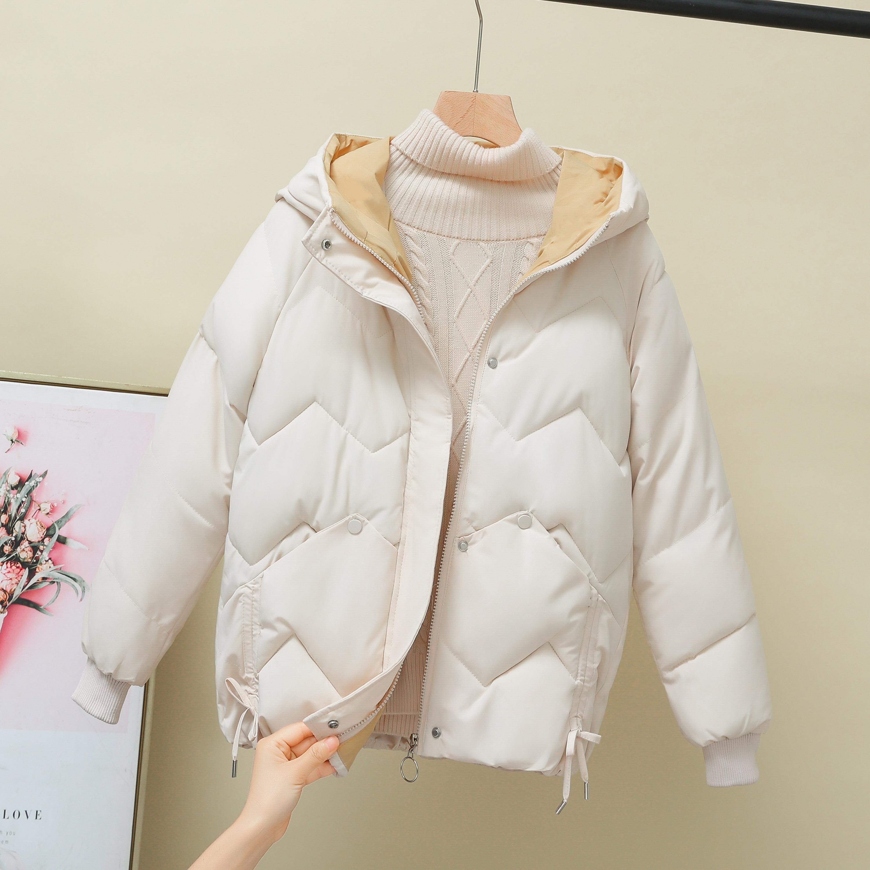 091尚棉服女港风宽松棉袄2025年新款冬季韩版加厚ins短款棉衣外套