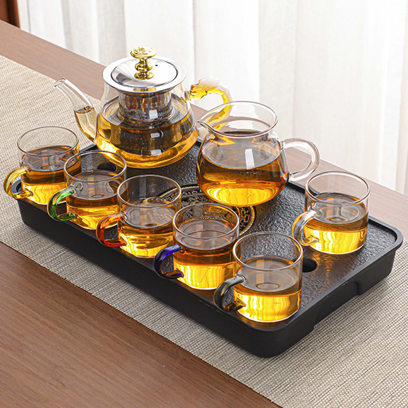 耐热加厚玻璃茶具套装家用功夫茶杯办公室红茶花茶泡茶壶小茶盘