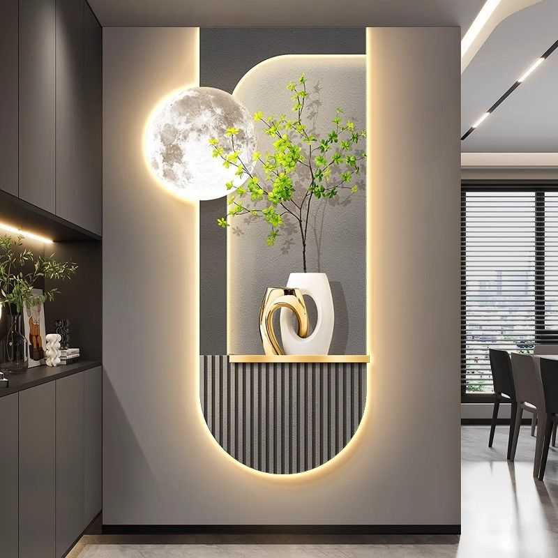 现代轻奢玄关装饰画平面绿植高级感走廊过道简约挂画高档大气壁画