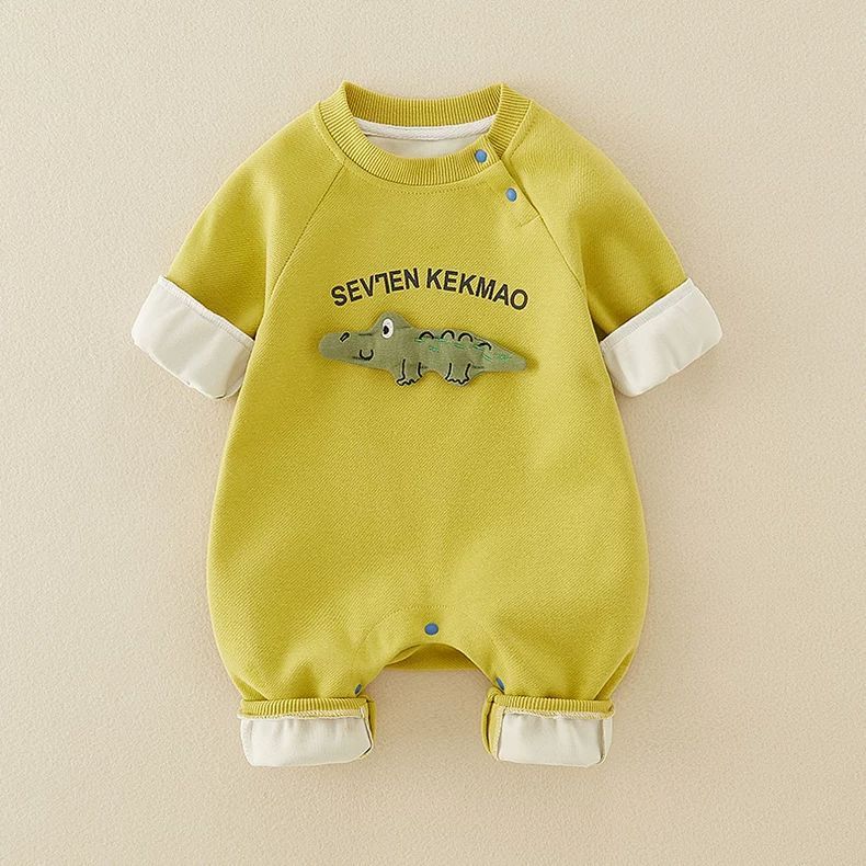 超萌婴儿秋装衣服春秋套装新生宝宝早秋连体衣可爱哈衣外出服卫衣