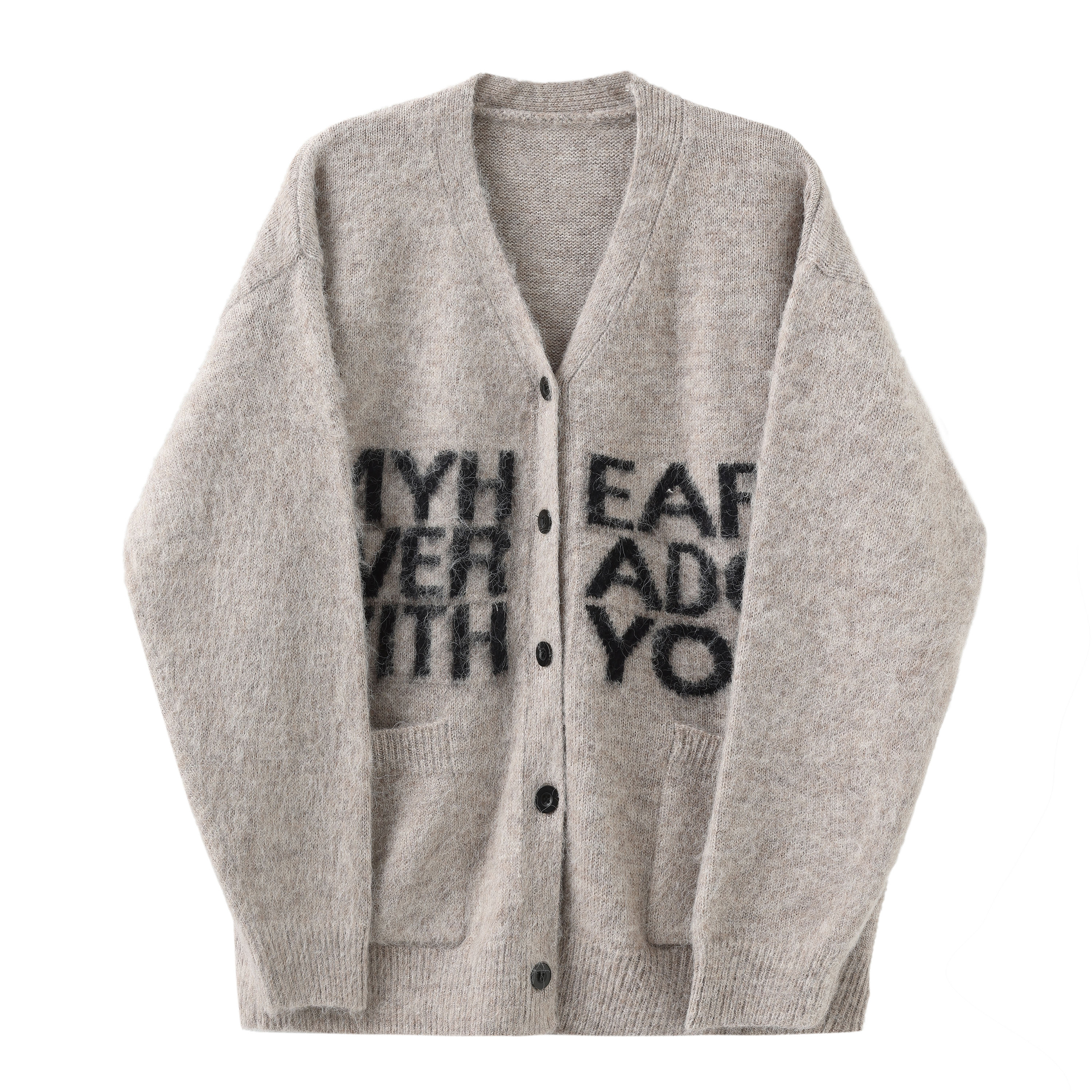 王橹杰同款COLDSTONE秋冬高级字母慵懒软糯毛衣复古针织开衫男女