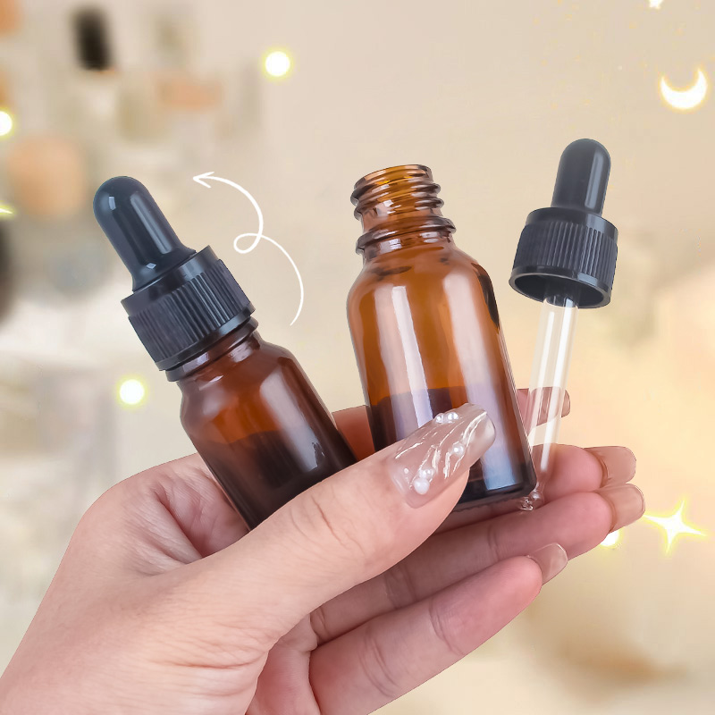 滴管瓶分装空瓶子咖色小瓶滴瓶棕色药水瓶挤压胶头小巧便携玻璃瓶