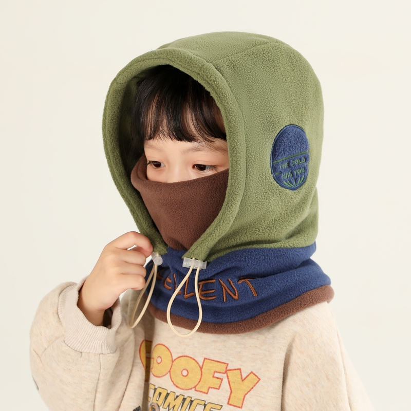 儿童保暖帽子围巾围脖口罩一体帽冬季防风护耳套头帽