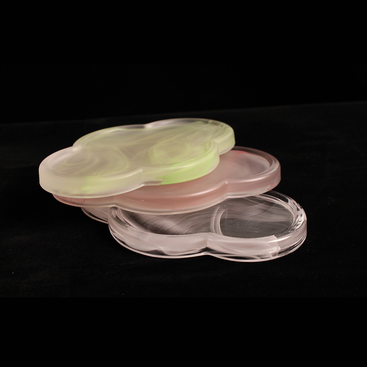 手工国风简约水墨大号海棠壶承干泡盘复古玻璃杯耐热高硼硅玻璃杯