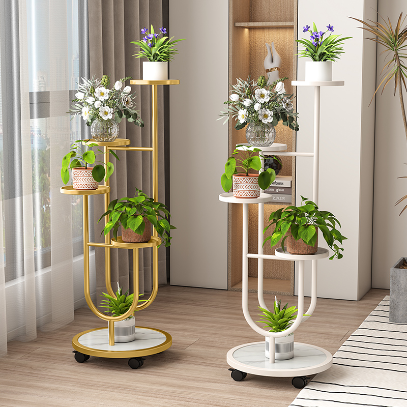 铁博士北欧轻奢铁艺花架简约室内外阳台多层花几阳台落地花盆架子