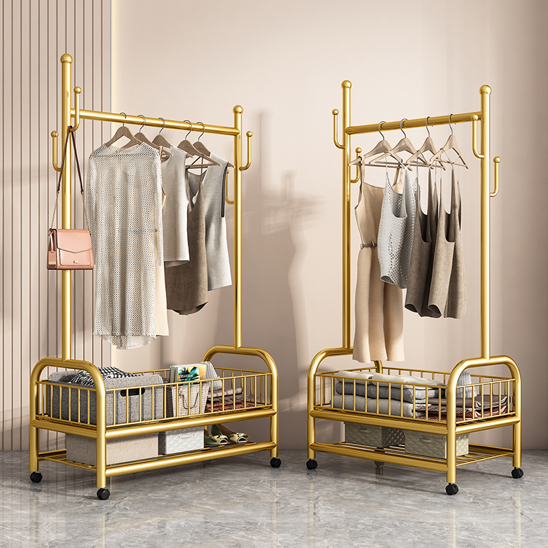 铁博士北欧衣帽架落地衣架家用收纳可移动挂衣架