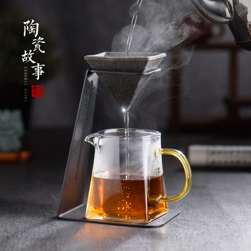 陶瓷故事无孔茶漏茶滤茶叶分离过滤支架泡茶神器公道杯茶具滤茶器