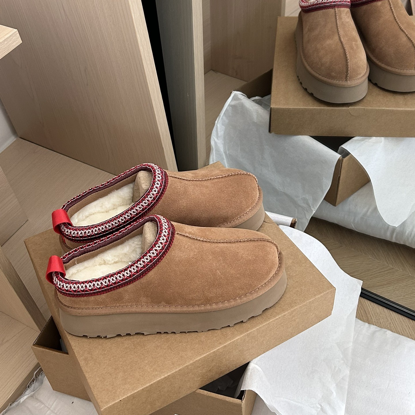 河南桑坡村毛民族风厚底一脚蹬雪地靴加绒女款桑坡皮毛一体雪地靴