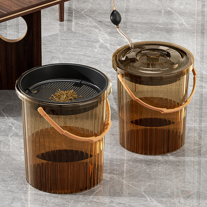 茶水桶废水桶茶叶过滤桶大容量厨余垃圾桶干湿分离透明大号茶渣桶