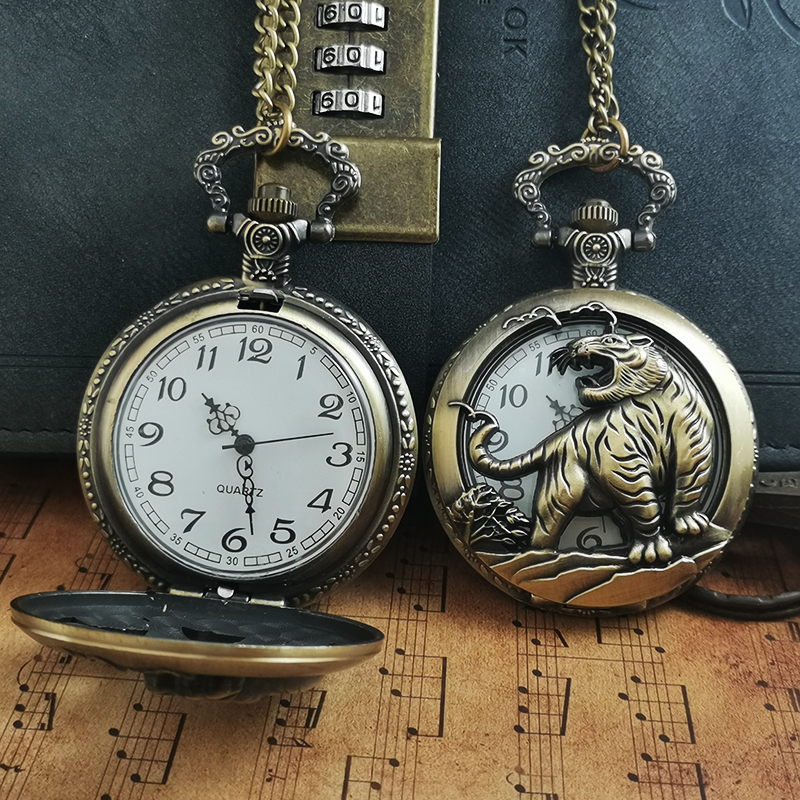 怀旧十二生肖怀表12复古非机械石英翻盖学生专用数字项链老式纪念