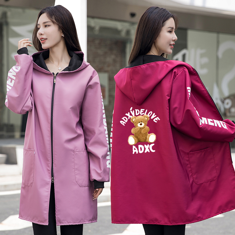 加绒罩衣女外穿加厚长袖围裙2023新款防水防污保暖外套工作服定制