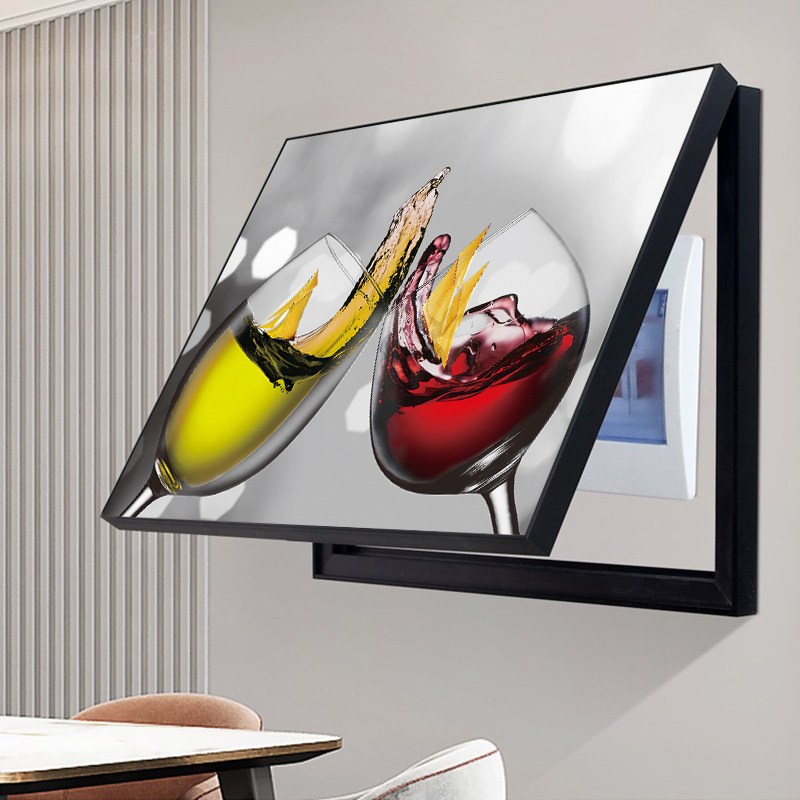 电表箱壁画墙壁装饰画免打孔配电箱遮挡电闸电盒子网络箱无痕挂画