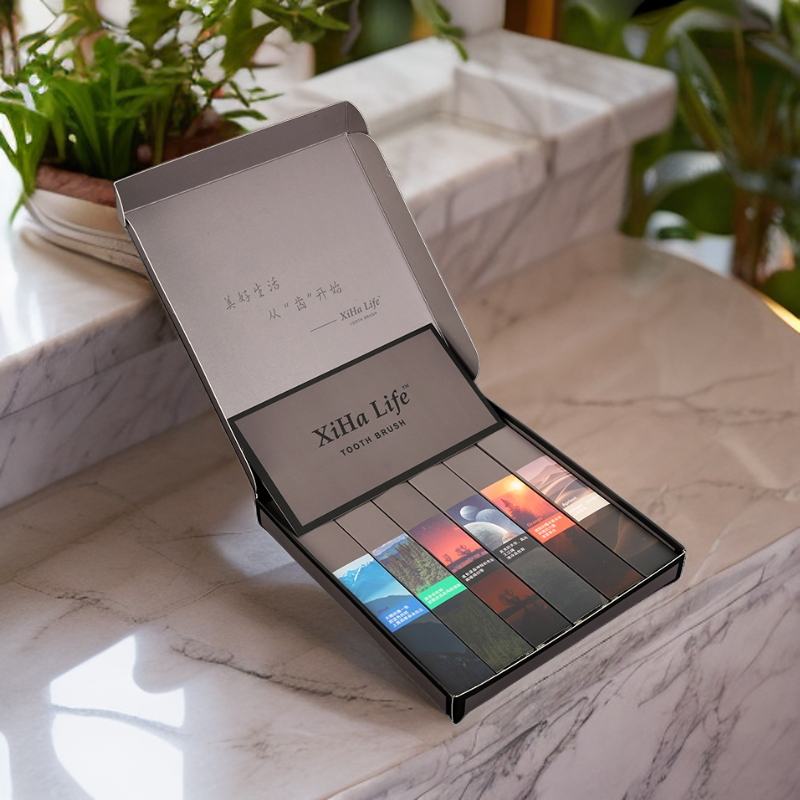 【精美礼盒装6支】轻奢家用超细万毛软毛独立宽头彩晶手柄情侣牙刷w