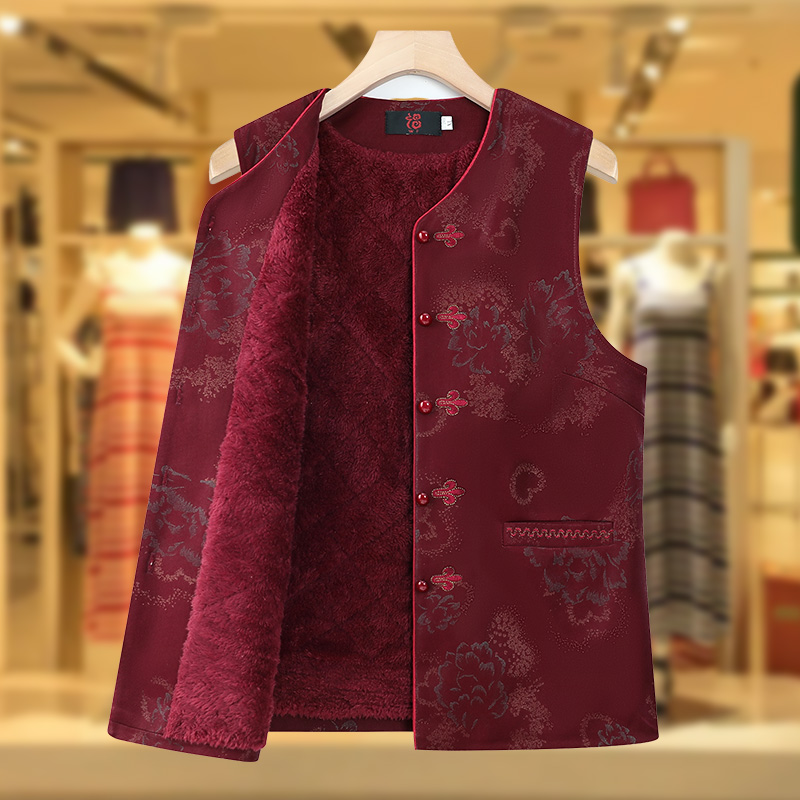 老年人马甲女秋冬妈妈新中式坎肩老人唐装外穿奶奶装秋装背心外套