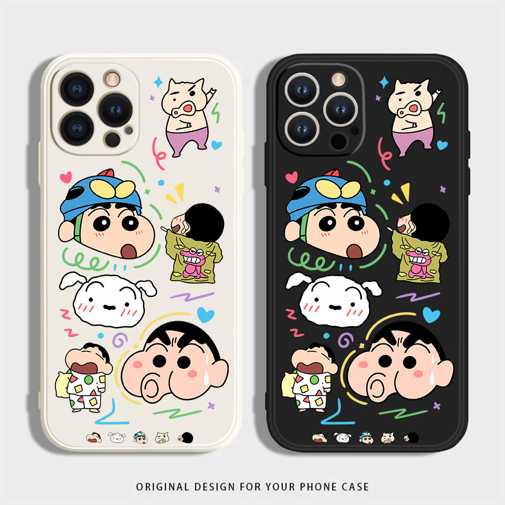 嘟嘴小新苹果手机壳小米15华为荣耀VIVO硅胶红米OPPO一加防摔软壳