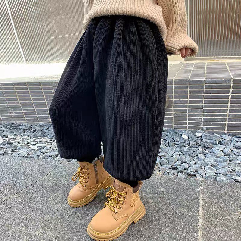 一条过冬~男童加绒加厚裤子秋冬2024新款儿童冬装冬季一体绒裤子