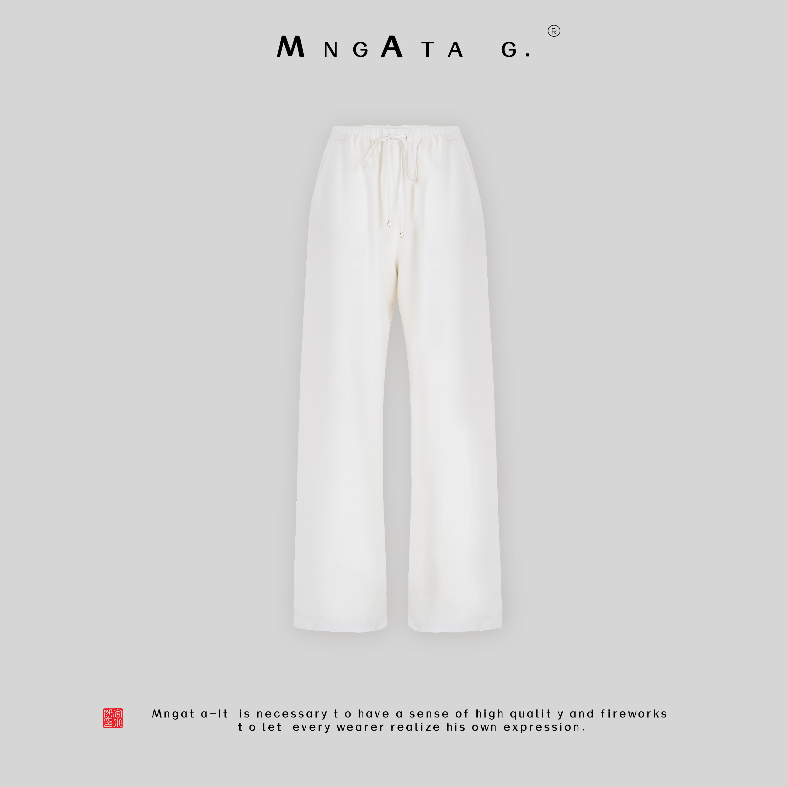 MNGATA G.宫小妍【中式暖绒】秋冬羊毛桑蚕丝新中式国风裤J4100797