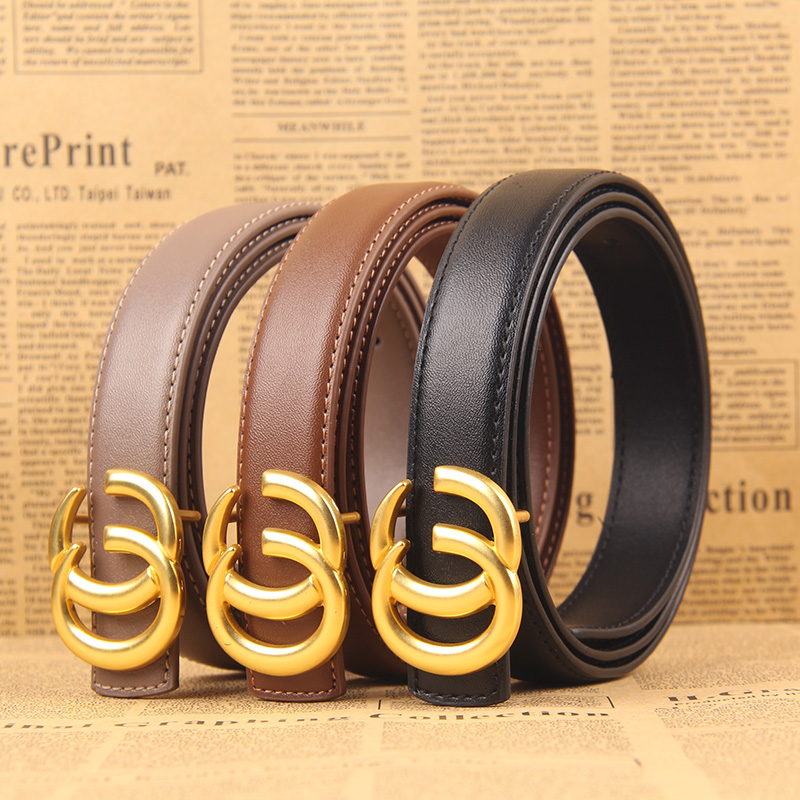 啄木鸟新品皮带女款百搭复古女士真牛皮皮带简约学生裙腰带真皮