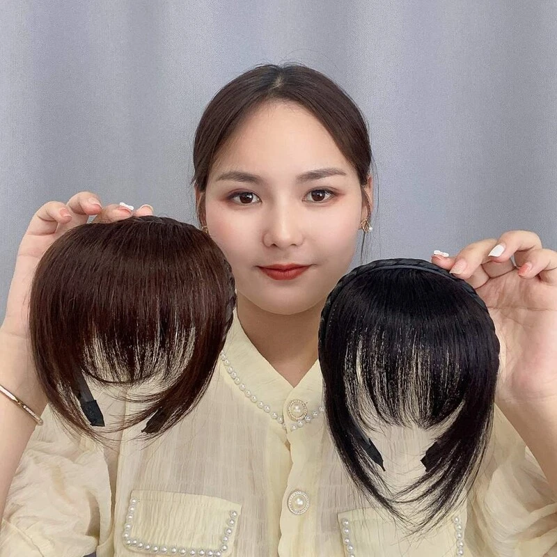 假发女发箍刘海一体假发片头顶补发女女士前额自然遮白发头帘发根