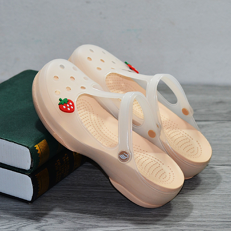 洞洞鞋女夏外穿拖鞋大码透气软底上班包头护士厚底果冻沙滩凉鞋41