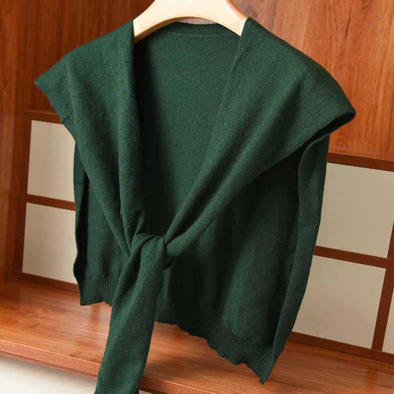 春夏羊毛高档外搭小披肩针织打结羊绒薄厚围巾女护颈保暖围脖百搭