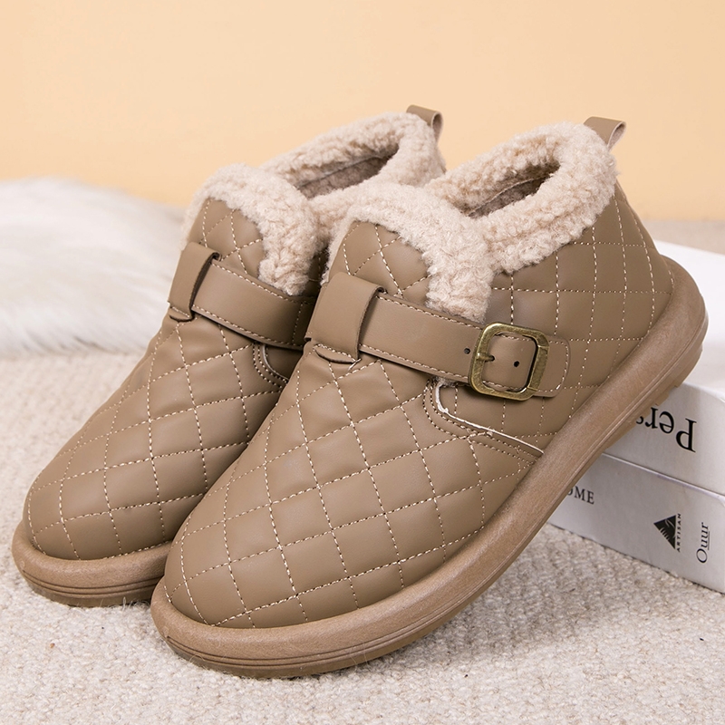 2025冬季新款加绒增高高级勃肯短靴保暖乐福鞋一脚蹬毛毛雪地靴子