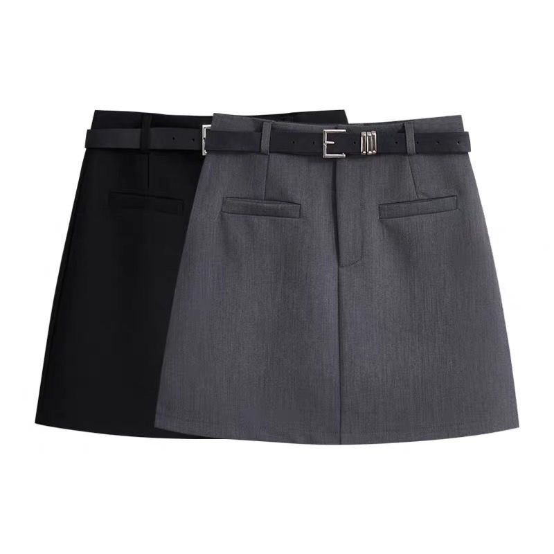 2025新款高腰西装半身裙女百搭显瘦A版黑色防走光短裙半身裙